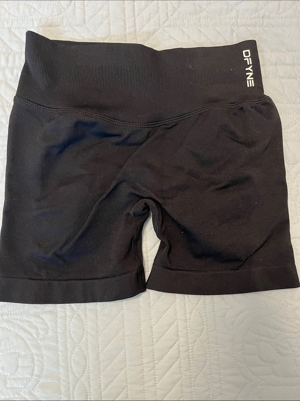 Dfyne Women's High-Waist Black Scrunch Bike Shorts